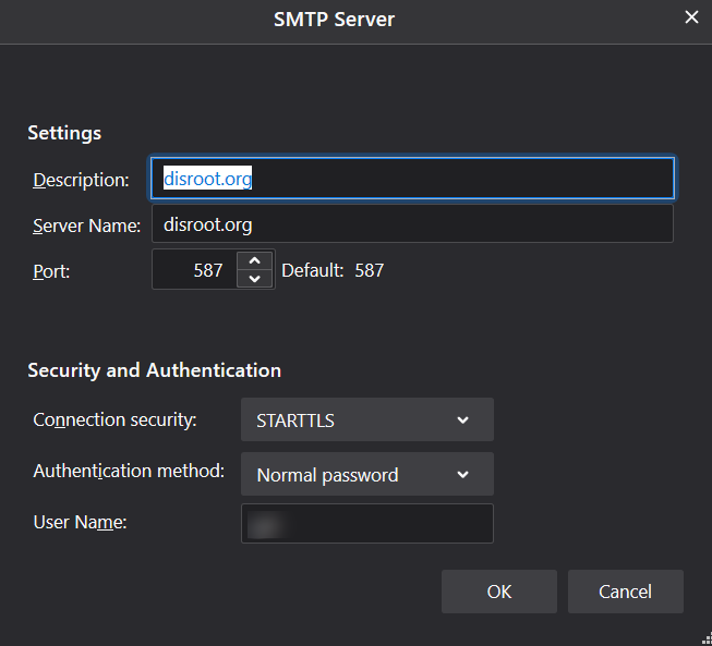 Disroot SMTP